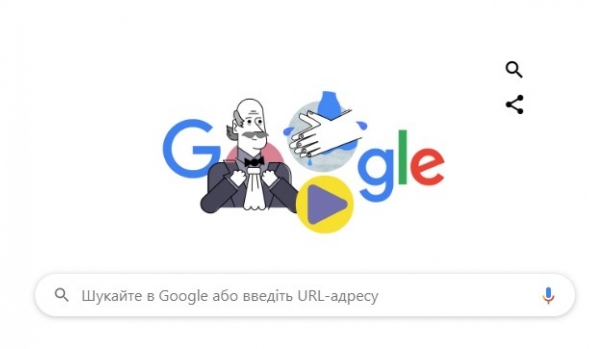 Google посвятил дудл "отцу" гигиены рук